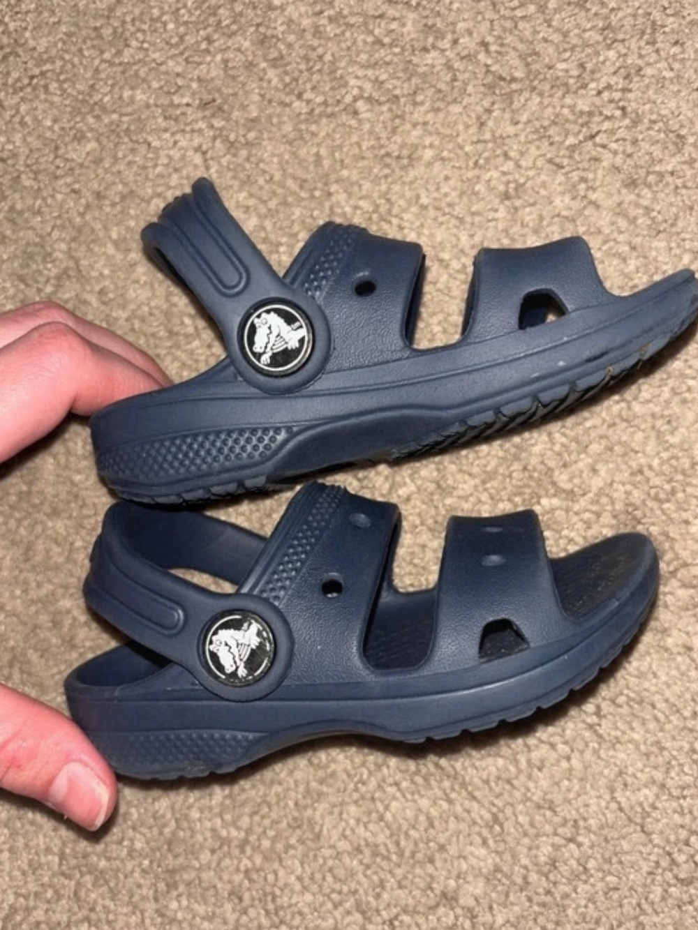CROCS Navy Blue Kids Strap Sandals